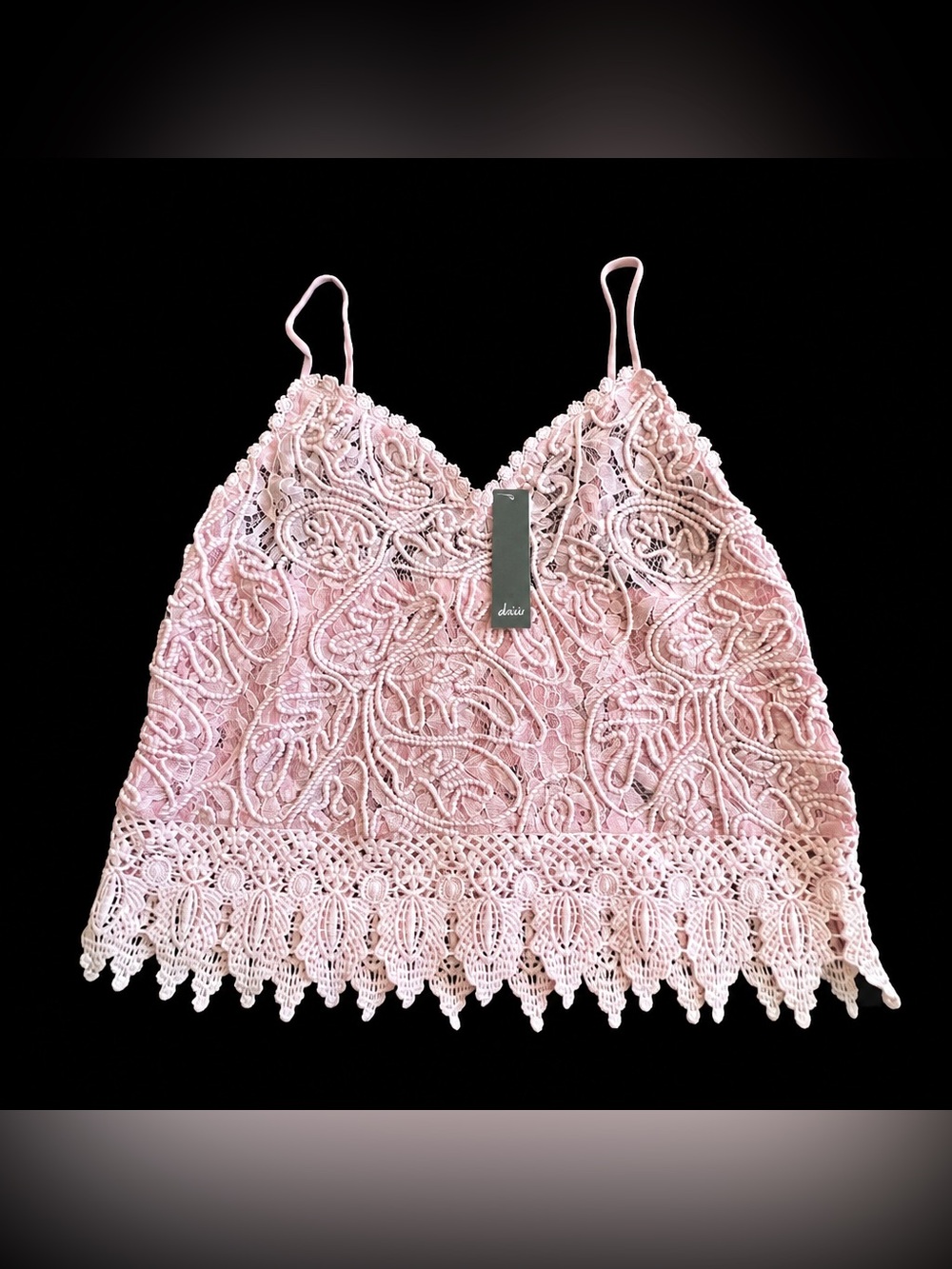 Akaiv Lace Crochet Cami Top
